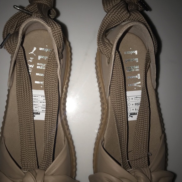 Fenty Puma Bandana Bow Leather Creeper Flats - Picture 4 of 6
